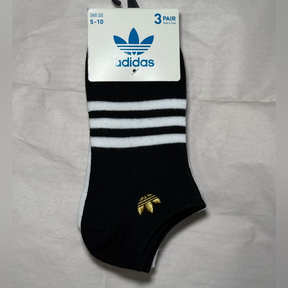 Adidas Black and White Athletic Socks - 3 Pack